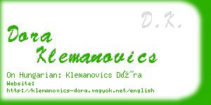 dora klemanovics business card